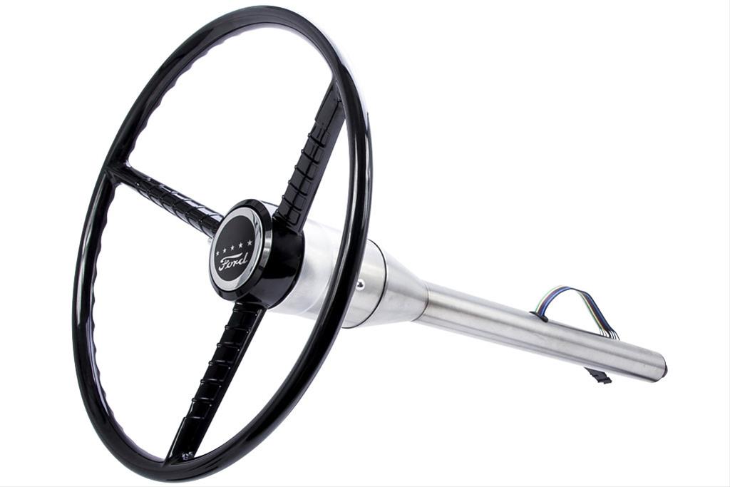 [FR20005F1SS] Steering Column: Tilt Column for F100 Ford 53-56 using reproduction wheel  - polished