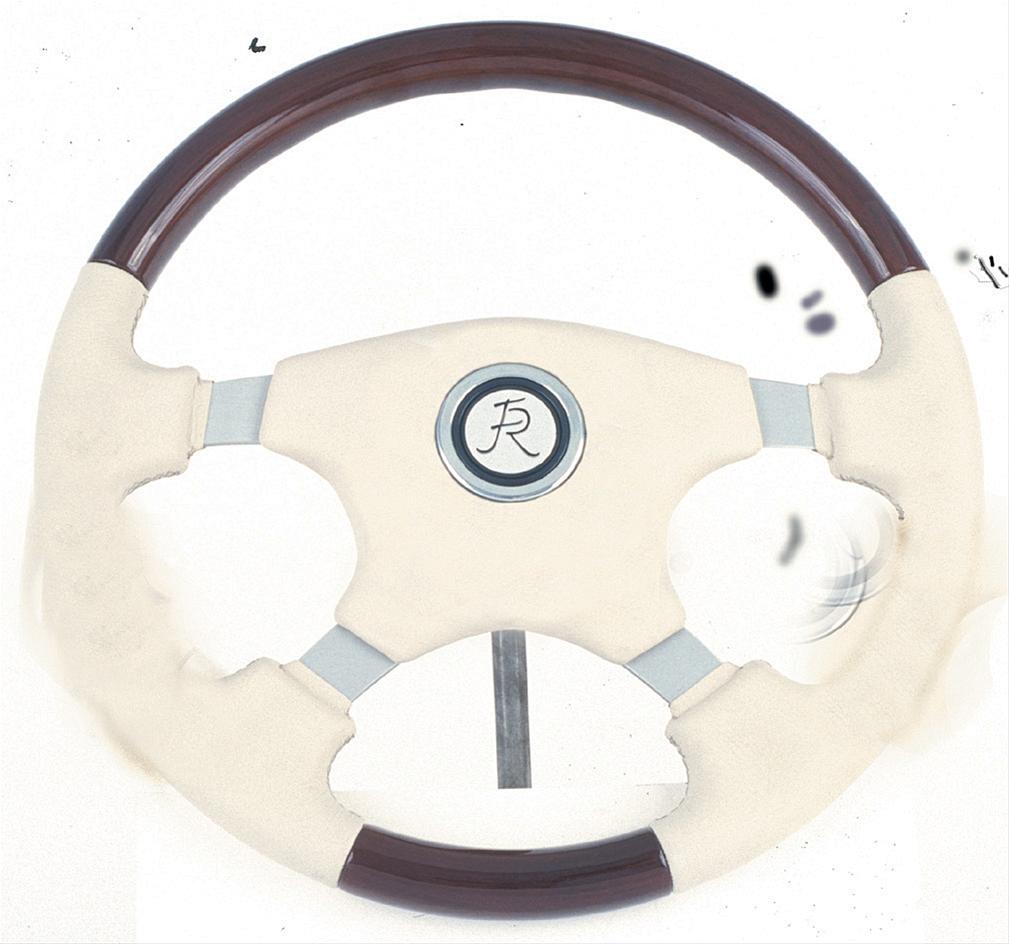 [FR20125FW] Steering Wheel: Fruitwood Luxury 15 inch Bone