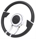 Steering Wheel: Waterfall 13.8" Black Leather Steering Wheel - Black