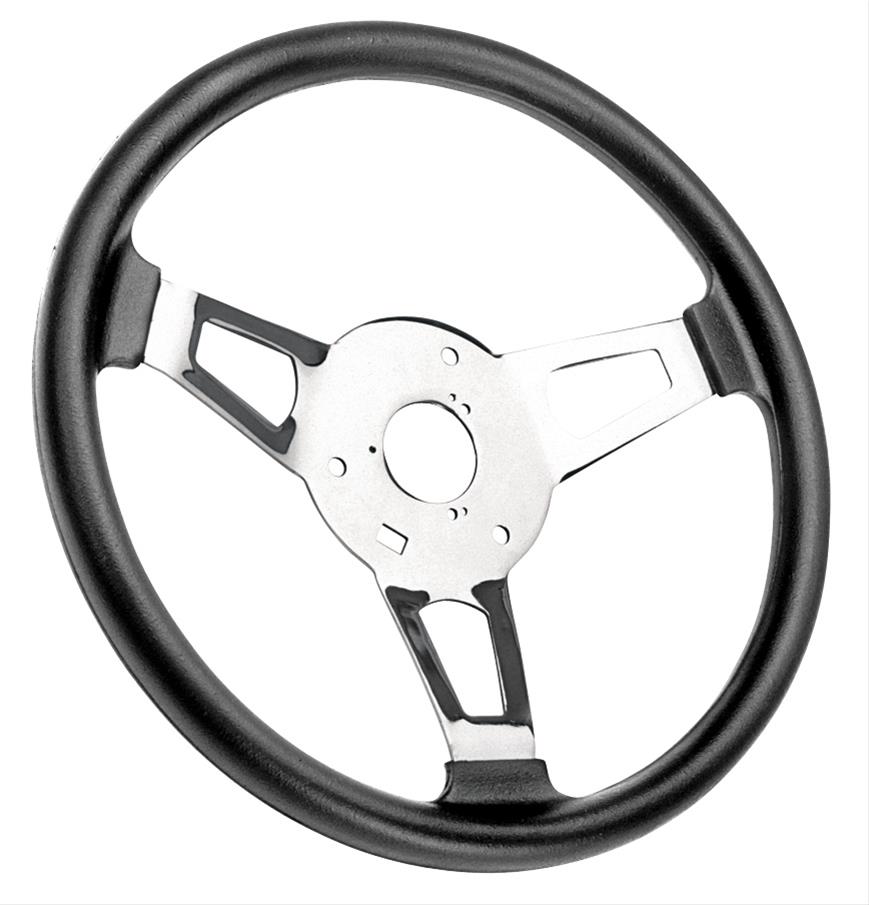 [FR20161] Steering Wheel Tuff Wheel New Leather Design Black Alum Spoke POL