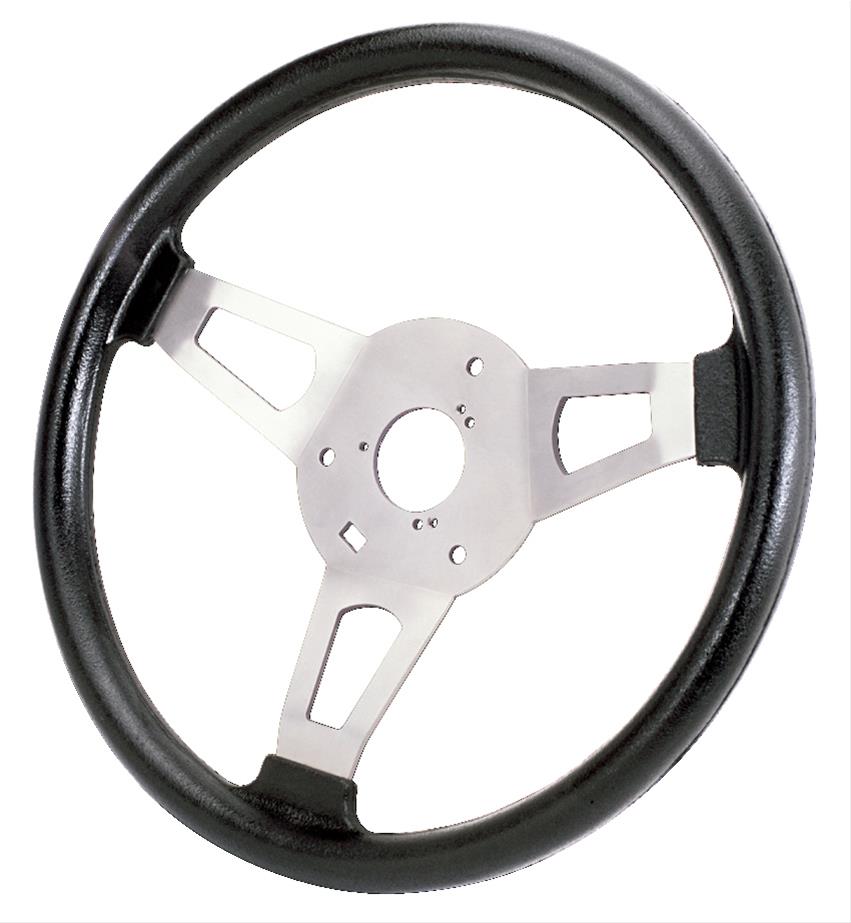 [FR20161S] Steering Wheel Tuff Wheel New Leather Design Black Alum Spoke SATIN