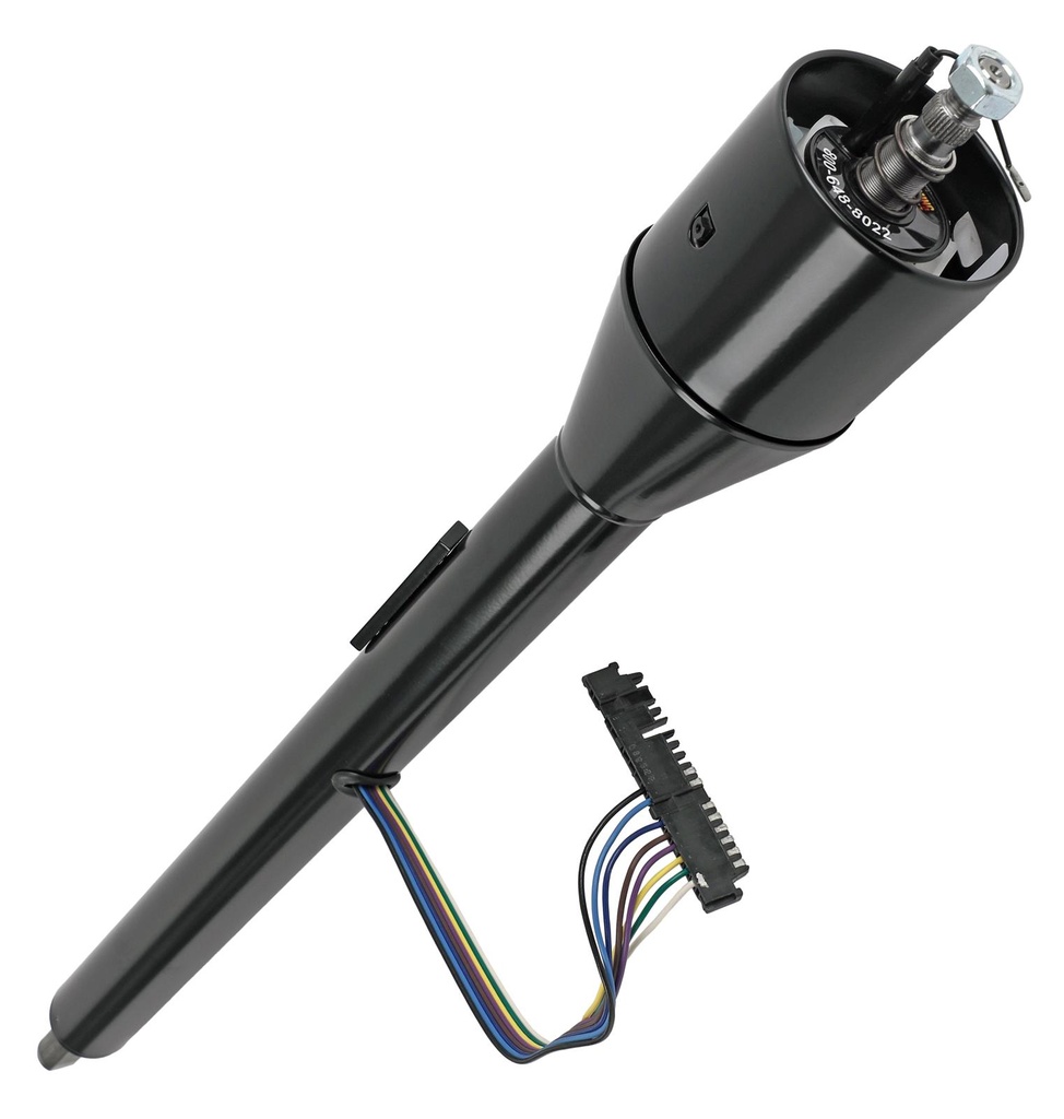 [FR21025PBK] Direct Tilt Column for Mopar 65-69 w/power box Black Powdercoat (incl clamp, wiring  con, ujoint)
