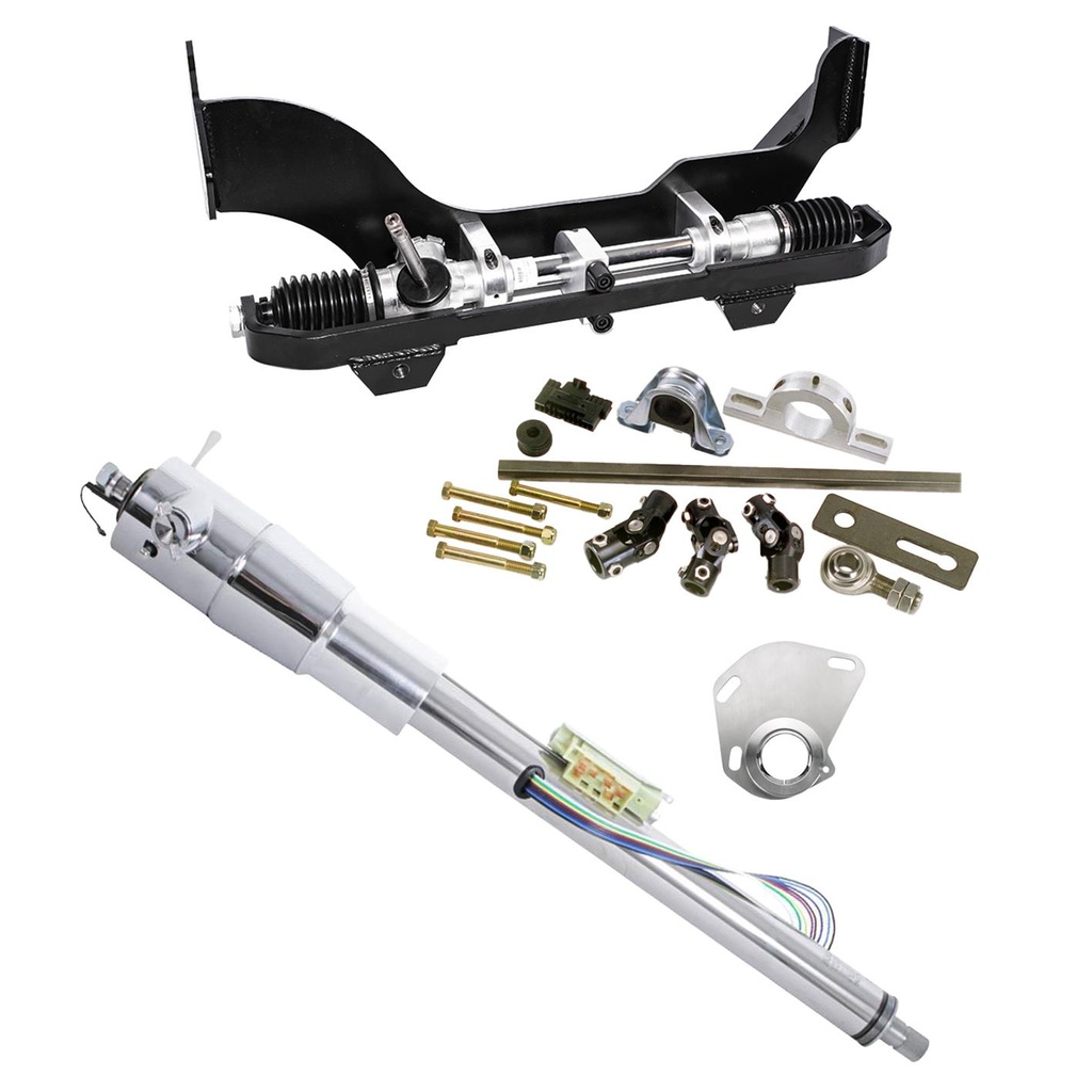[FR316KTQRPL] Rack and Pinion Kit: Camaro 70-81 Mnl Quick Ratio R/P Kit w/Key Tilt Polished Column