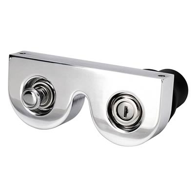 [FRIGN4PL] Steering Column Access: Billet Under Dash Dual Mount w/ Ignition Key & 12 Volt Accessory Polished