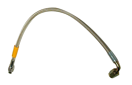 [220-6414] 22" OAL Flexline -3 Hose to -3 Female, 90 Degree End