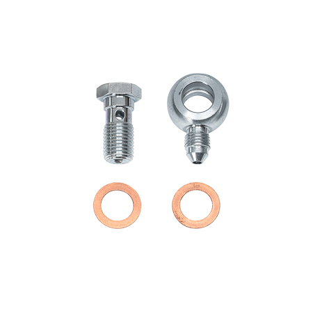[220-17775] Banjo Fitting Kit, -3 male to 7/16, Banjo Bolts & Crush Washers (1 qty)